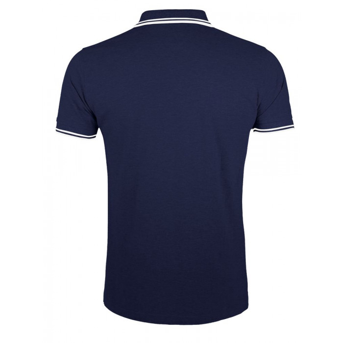 Рубашка поло мужская Pasadena Men 200 с контрастной отделкой темно-синяя с белым, размер 3XL