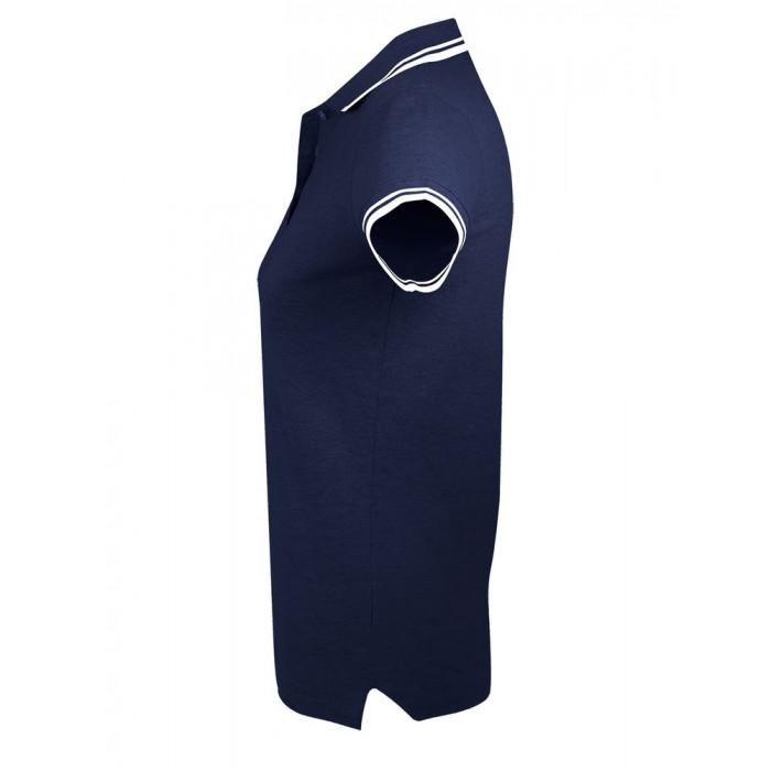 Рубашка поло женская Pasadena Women 200 с контрастной отделкой темно-синяя с белым, размер XXL