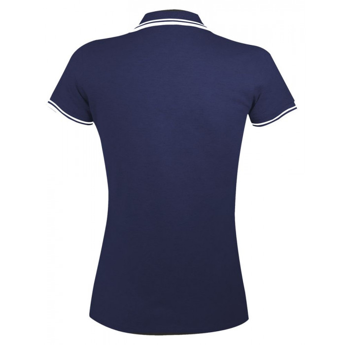 Рубашка поло женская Pasadena Women 200 с контрастной отделкой темно-синяя с белым, размер XXL