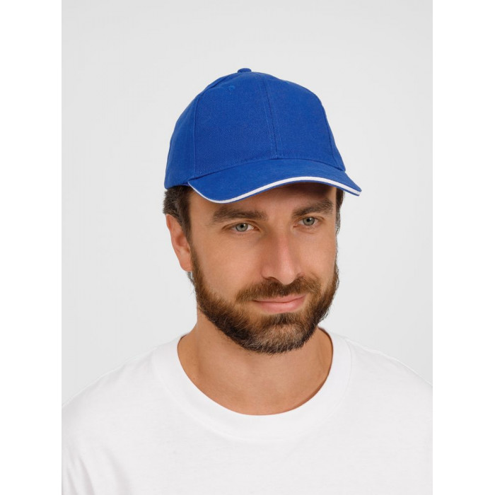 Бейсболка Buffalo, ярко-синяя с белым