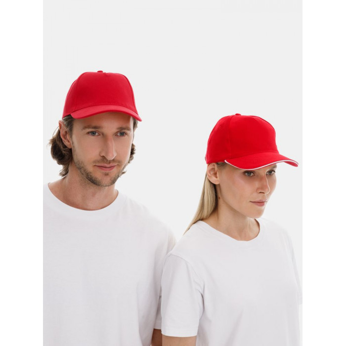 Бейсболка Long Beach, красная