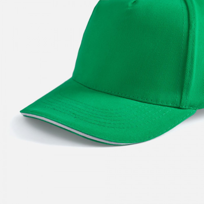 Бейсболка Long Beach, ярко-зеленая с белым