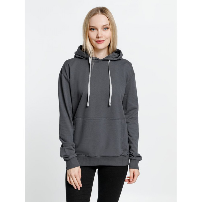 Толстовка с капюшоном Kirenga, темно-серая (графит), размер XS