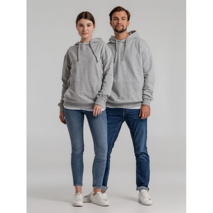 Толстовка с капюшоном Unit Kirenga серый меланж, размер 4XL