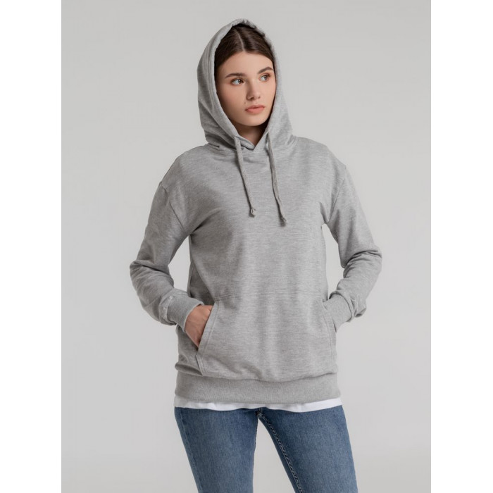 Толстовка с капюшоном Unit Kirenga серый меланж, размер 4XL