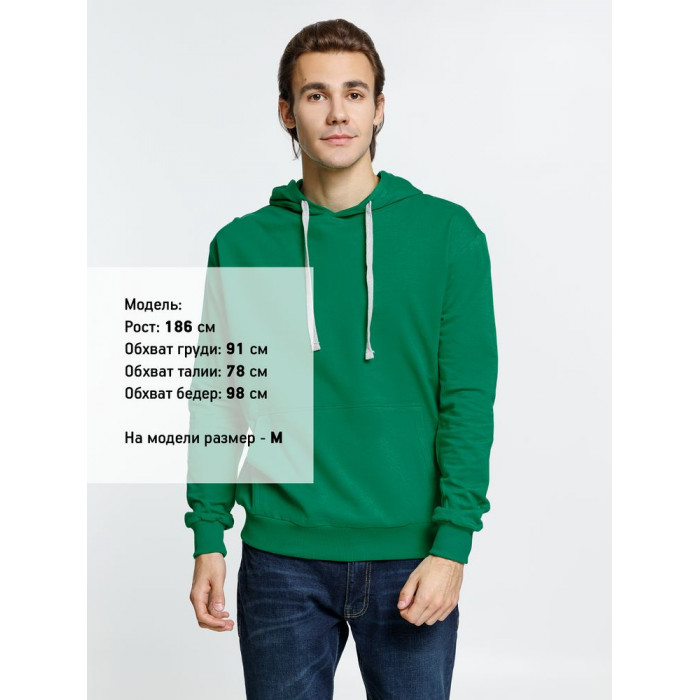 Толстовка с капюшоном Kirenga, зеленая, размер 4XL