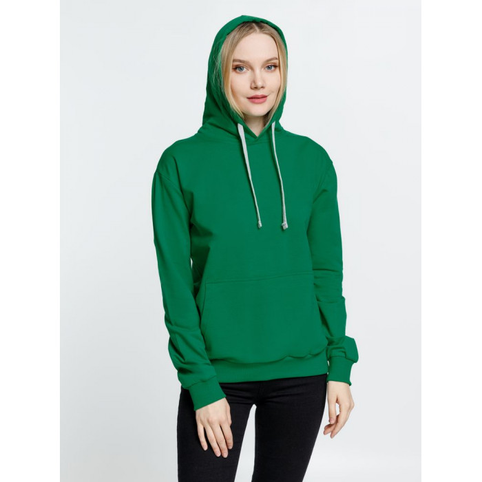 Толстовка с капюшоном Kirenga, зеленая, размер 4XL