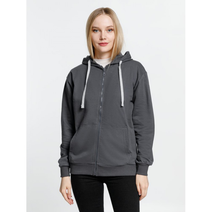 Толстовка на молнии с капюшоном Siverga, темно-серая (графит), размер S