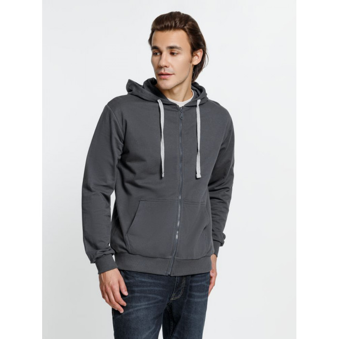 Толстовка на молнии с капюшоном Siverga, темно-серая (графит), размер S