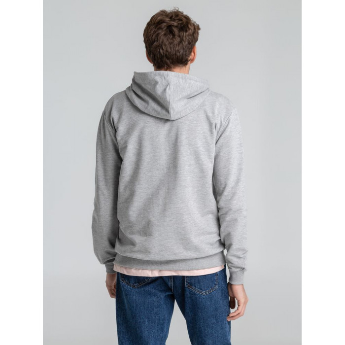 Толстовка на молнии с капюшоном Unit Siverga серый меланж, размер XS