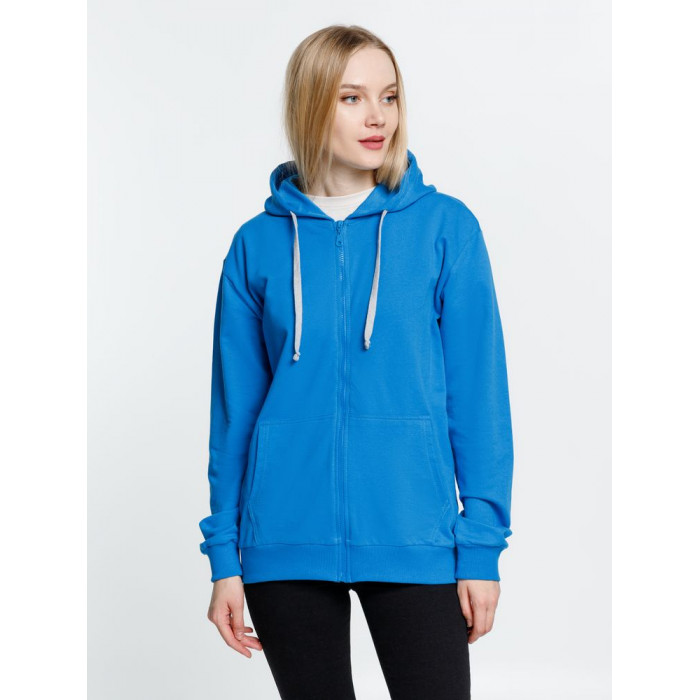 Толстовка на молнии с капюшоном Siverga, бирюзовая, размер 4XL