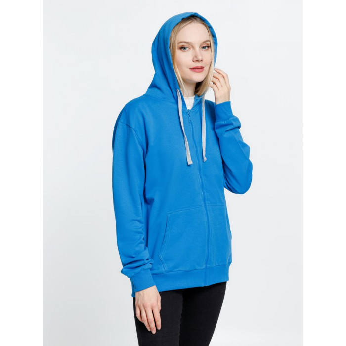 Толстовка на молнии с капюшоном Siverga, бирюзовая, размер 4XL
