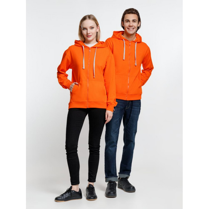 Толстовка на молнии с капюшоном Siverga, оранжевая, размер XS