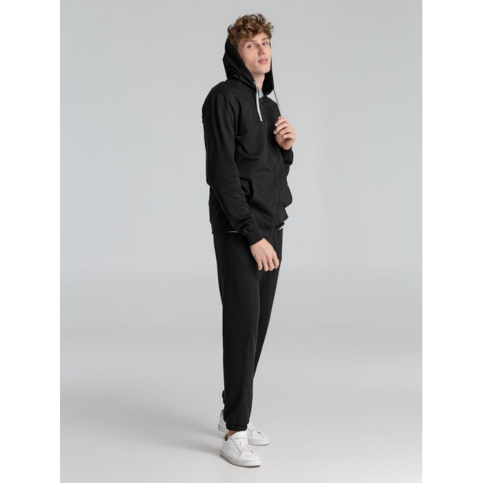 Толстовка на молнии с капюшоном Unit Siverga черная, размер XS