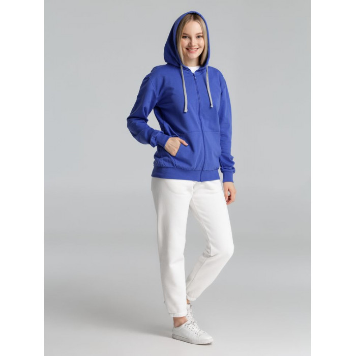 Толстовка на молнии с капюшоном Unit Siverga, ярко-синяя, размер 4XL
