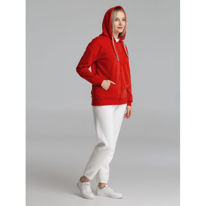 Толстовка на молнии с капюшоном Unit Siverga красная, размер 3XL