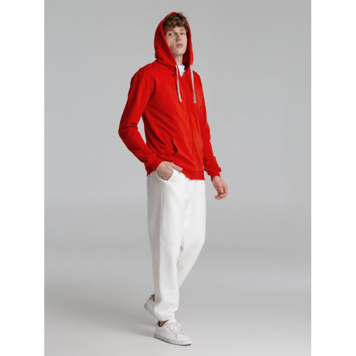 Толстовка на молнии с капюшоном Unit Siverga красная, размер 3XL