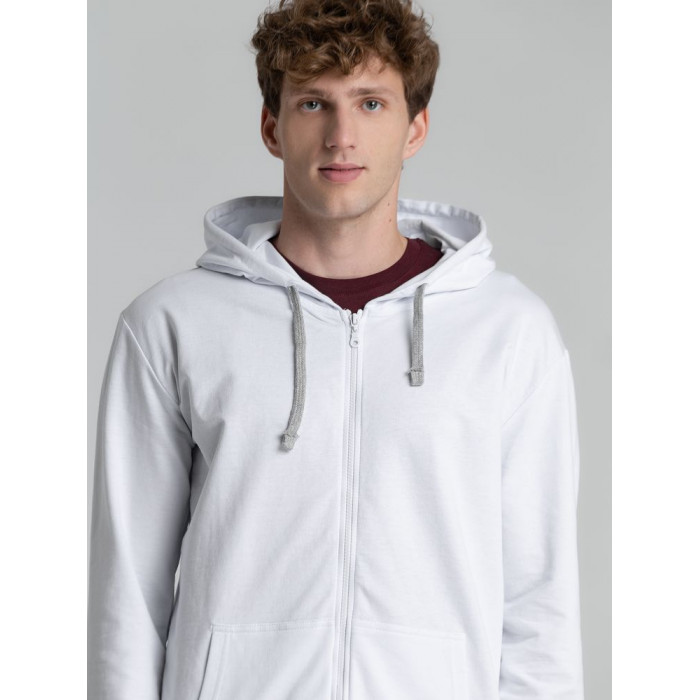 Толстовка на молнии с капюшоном Unit Siverga белая, размер 3XL