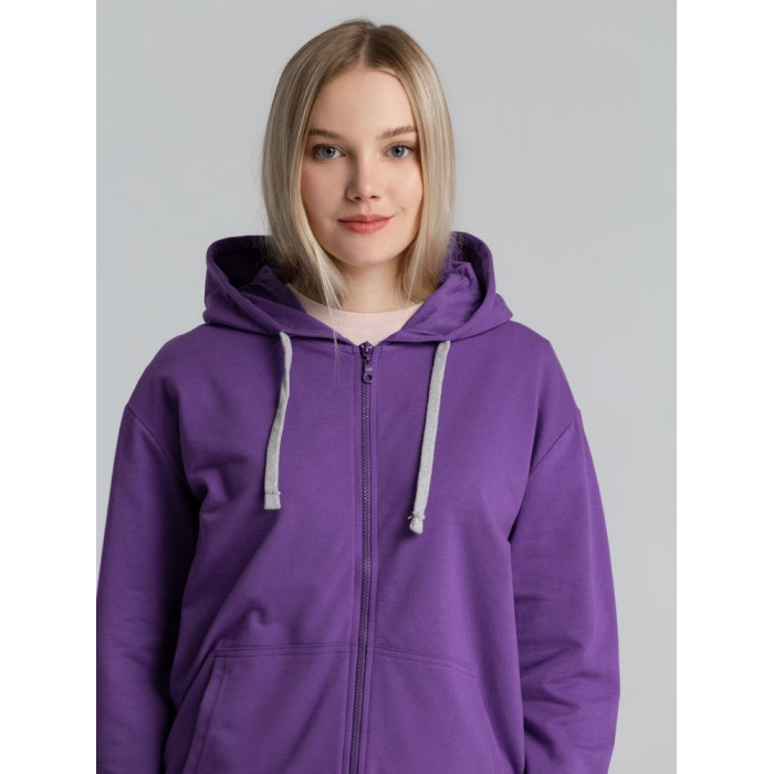 Толстовка на молнии с капюшоном Unit Siverga, фиолетовая, размер XXL