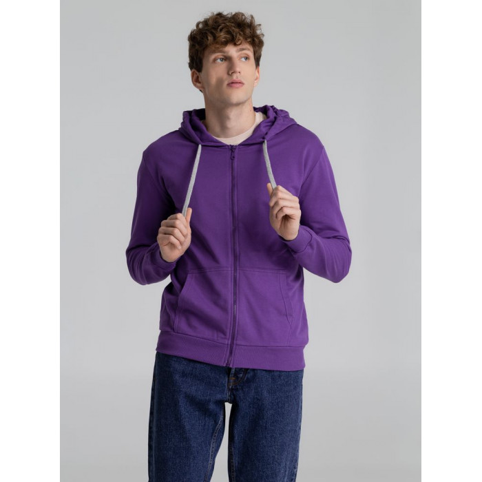 Толстовка на молнии с капюшоном Unit Siverga, фиолетовая, размер XXL