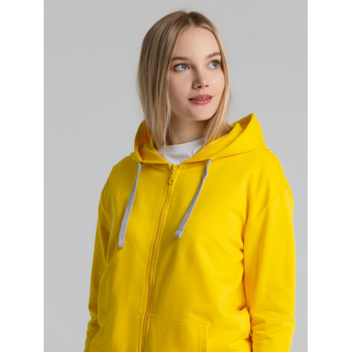 Толстовка на молнии с капюшоном Unit Siverga желтая, размер 4XL