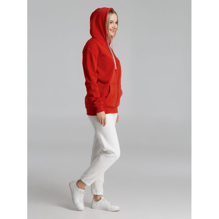 Толстовка на молнии с капюшоном Unit Siverga Heavy красная, размер XS