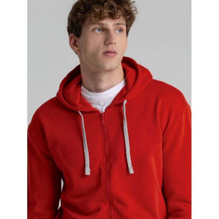 Толстовка на молнии с капюшоном Unit Siverga Heavy красная, размер XS