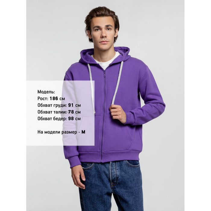 Толстовка на молнии с капюшоном Siverga Heavy, фиолетовая, размер 3XL
