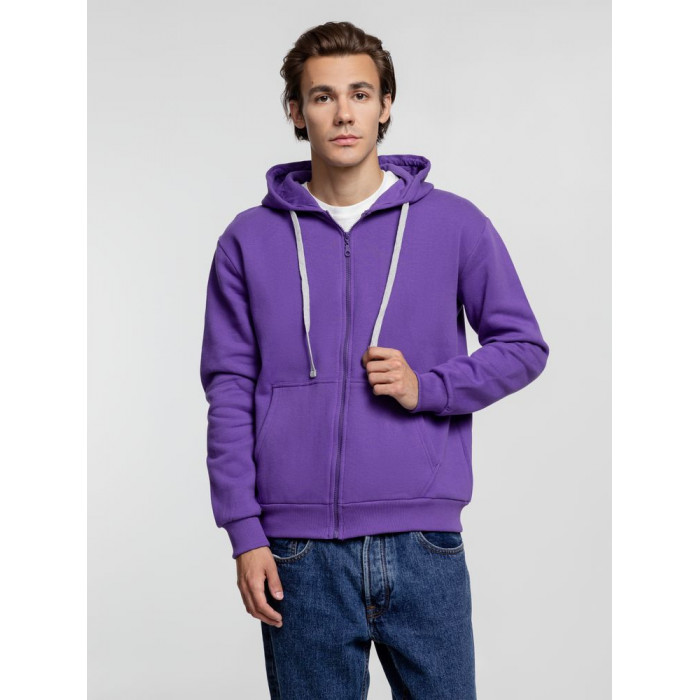 Толстовка на молнии с капюшоном Siverga Heavy, фиолетовая, размер 3XL