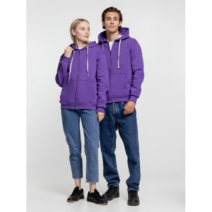 Толстовка на молнии с капюшоном Siverga Heavy, фиолетовая, размер 3XL