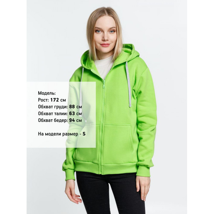 Толстовка на молнии с капюшоном Siverga Heavy, зеленое яблоко, размер XXL