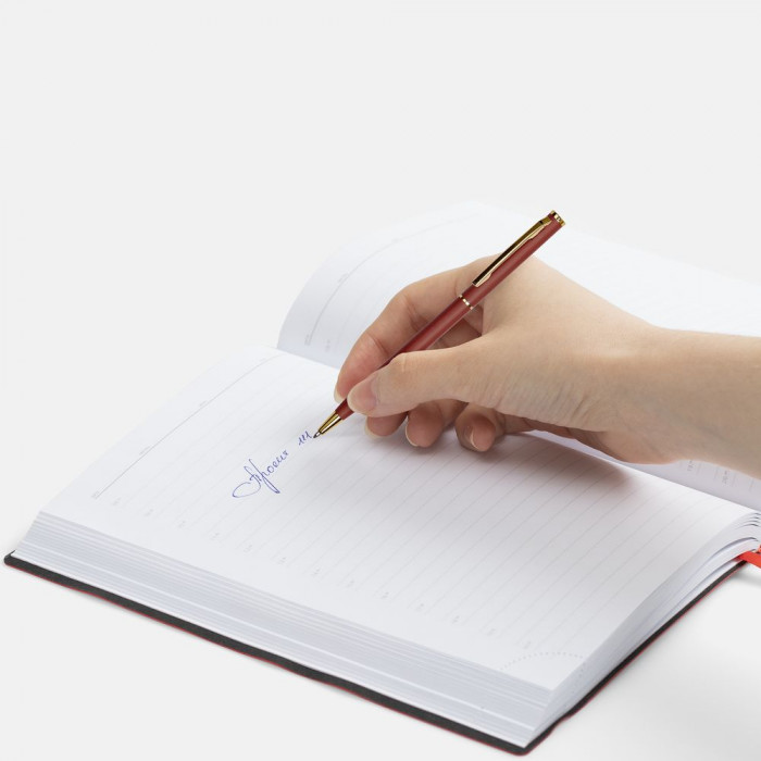 Ручка шариковая Hotel Gold, ver.2, матовая бордовая