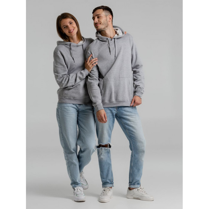 Толстовка с капюшоном Snake II серый меланж, размер 4XL