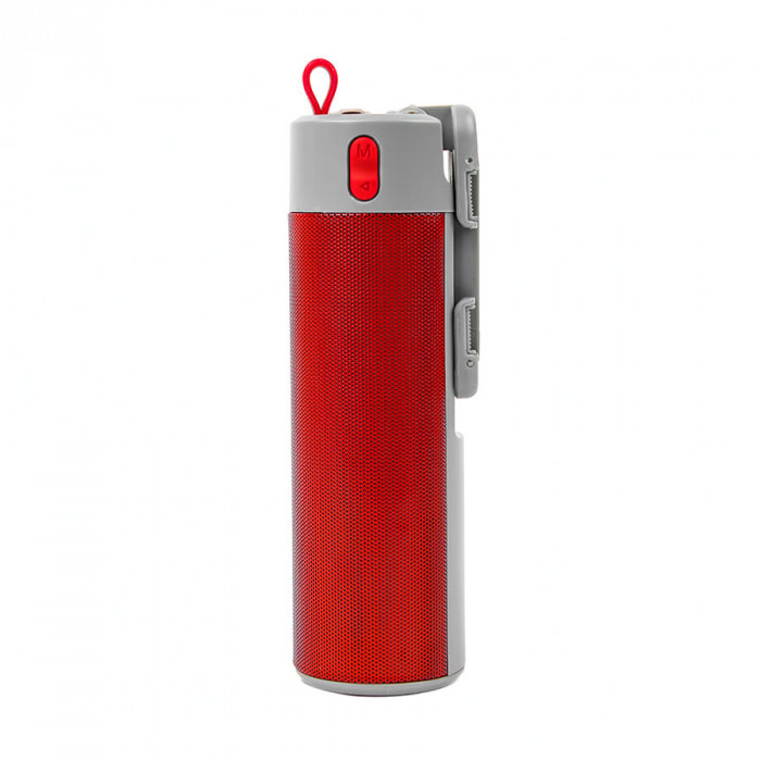 Bluetooth колонка с зарядным устройством(2000mAh) и моноподом "Turbo Tube",красный с серым,18х5,5х5,3 Bluetooth колонка с зарядным устройством(2000mAh) и моноподом "Turbo Tube",красный с серым,18х5,5х5,3