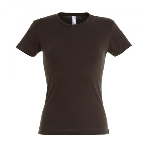 Футболка "Miss", шоколадный_2XL, 100% х/б, 150 г/м2