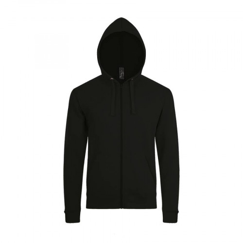 Толстовка мужская на молнии с капюшоном STONE, черный, 2XL, 50% хлопок, 50% полиэстер, 260 г/м2