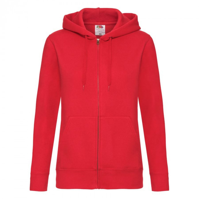Толстовка "Lady-Fit Hooded Sweat Jacket", красный_XS, 75% х/б, 25% п/э, 280 г/м2