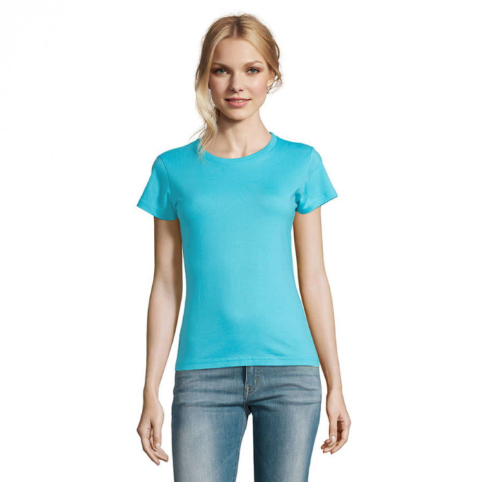 Футболка женская IMPERIAL WOMEN, бирюзовый_2XL, 100% х/б, 190 г/м2