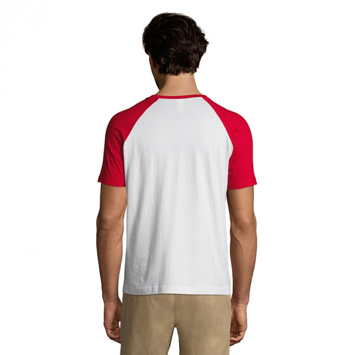 Футболка "Funky", белый с красным_2XL, 100% х/б, 150 г/м2