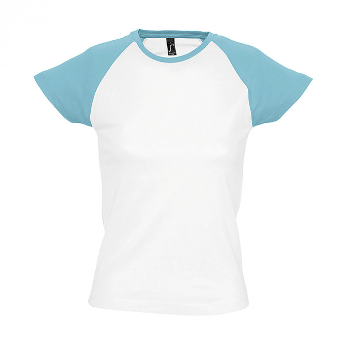 Футболка "Milky", белый с бирюзовым_S, 100% х/б, 150 г/м2