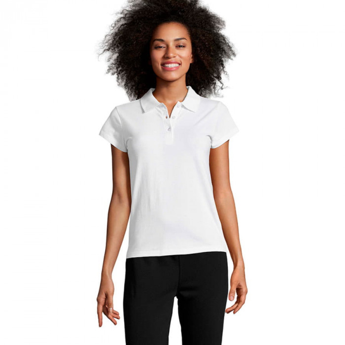 Поло "Prescott Women", белый_L, 100% х/б, 170г/м2