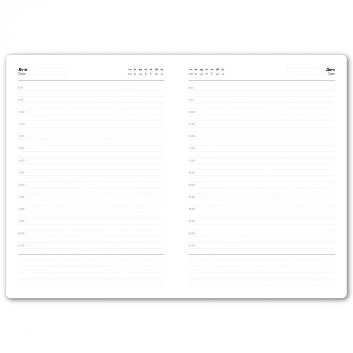 Ежедневник недатированный Bliss, А4,  темно-синий, белый блок, без обреза