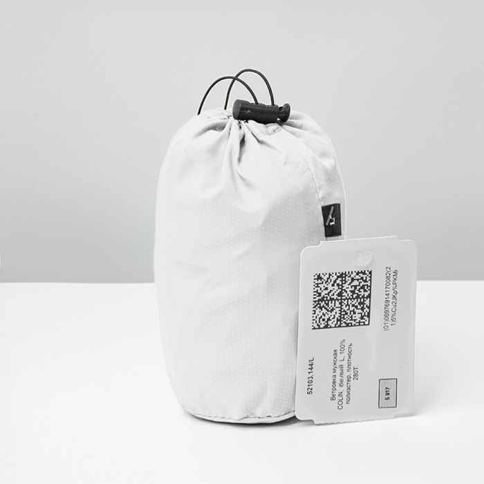 Ветровка мужская COLIN, белый, S, 100% полиэстер, плотность 280Т.