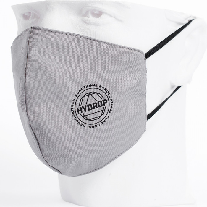 Бесклапанная фильтрующая маска RESPIRATOR 800 HYDROP серая с логотипом в фирменном пакете Бесклапанная фильтрующая маска RESPIRATOR 800 HYDROP серая с логотипом в фирменном пакете