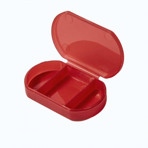 Витаминница TRIZONE, 3 отсека, 6 x 1.3 x 3.9 см, пластик, красная