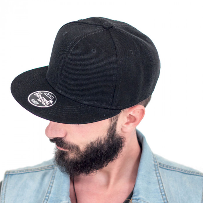 Бейсболка "SNAP BACK", 6 клиньев, пластик.застежка, белый с черным, 100% п/э,100% х/б, 400 гр/м2