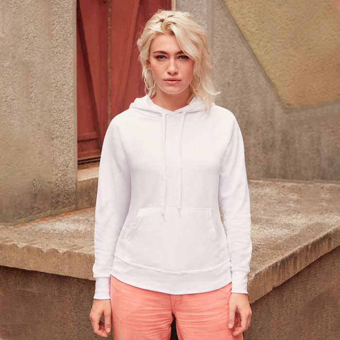 Толстовка женская "LIGHTWEIGHT", белый_M, 80% хлопок, 20% полиэстер, 240 г/м2