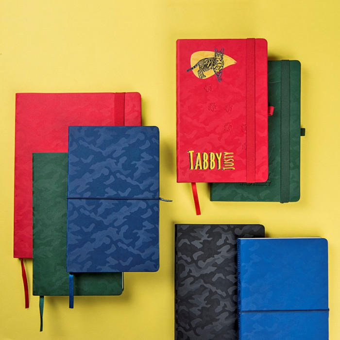 Бизнес-блокнот Tabby Biggy, гибкая обложка, в клетку, зеленый