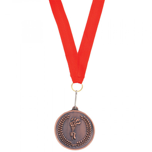 Медаль наградная на ленте  "Золото", 48 см., D=5см., текстиль, латунь, лазерная гравировка, шелкограф