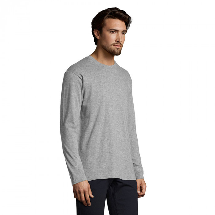 Футболка мужская с длинным рукавом MONARCH, серый меланж, 3XL, 85% хлопок, 15% вискоза, 150 г/м2